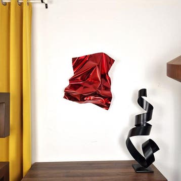 José Soler Art - Steel Silk. Red (Wall Sculpture)