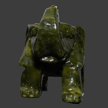 Xian Jade Elephant set - Hoogte: 11.6 cm - Breedte: 8.2 cm-