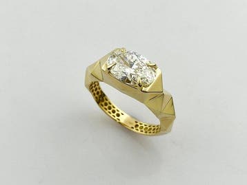 Zonder minimumprijs - Ring - 14 karaat Geel goud - 2.05ct., Nieuw