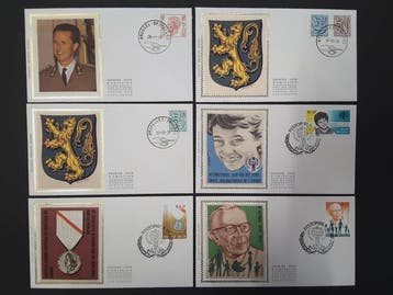 België 1972/1980 - België 143 verschillende FDC op zijde, Gestempeld