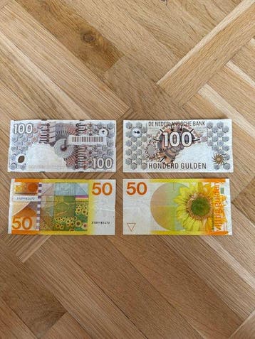 Pays-Bas. - 2 x 50 and 2 x 100 Gulden 1982-1992 (Sans prix