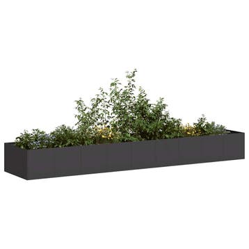 vidaXL Plantenbak 360x80x40 cm staal zwart, Tuin en Terras, Verzenden, Nieuw