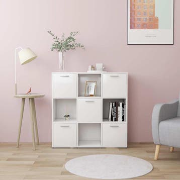 vidaXL Boekenkast 90x30x90 cm bewerkt hout wit, Verzenden