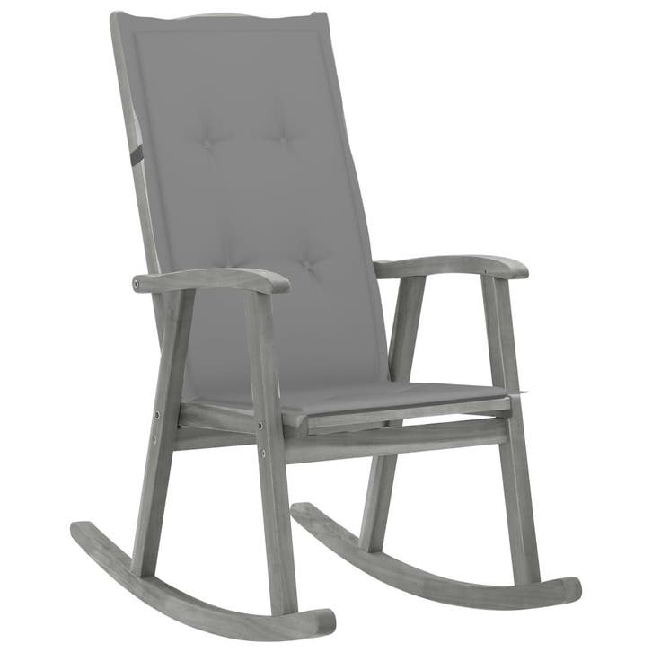 vidaXL Schommelstoel met kussens massief acaciahout grijs, Jardin & Terrasse, Chaises de jardin, Envoi