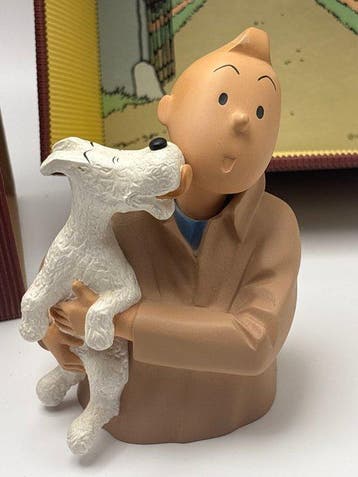 Statuette Leblon Delienne - Tintin - Milou lèche Tintin, Nieuw