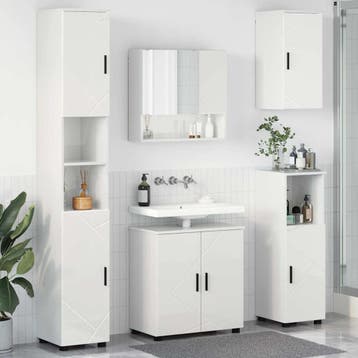 vidaXL Badkamermeubel Set 5 st Hoogglans wit 61 x 35 x 64 cm, Verzenden, Nieuw