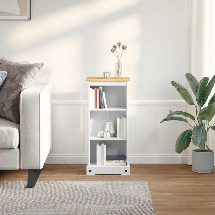 vidaXL Boekenkast Wit 46 x 29 x 100 cm Massief grenenhout, Huis en Inrichting, Kasten | Boekenkasten, Nieuw, Verzenden