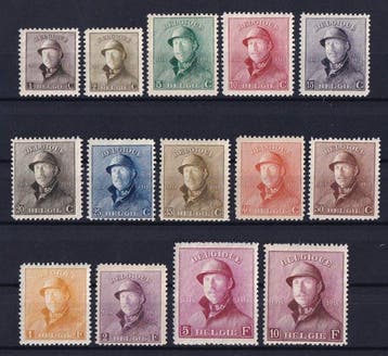 België 1919 - Albert I met helm - de volledige reeks -, Gestempeld