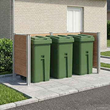 vidaXL Afvalbak Schutting Bruin 237 x 85 x 115 cm Aluminium, Verzenden
