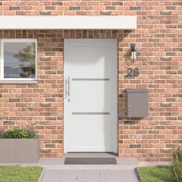 vidaXL Voordeur 98 x 200 cm PVC Wit, Doe-het-zelf en Bouw, Deuren en Vliegenramen, Verzenden, Nieuw
