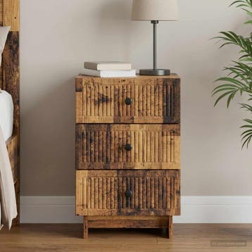 vidaXL Nachtkastje met lade Oud hout 43 x 41 x 66,5 cm, Huis en Inrichting, Slaapkamer | Nachtkastjes, Verzenden, Nieuw