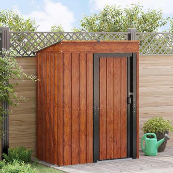 vidaXL Tuinhuisjes Bruin 137 x 81 x 180 cm Metaal, Verzenden