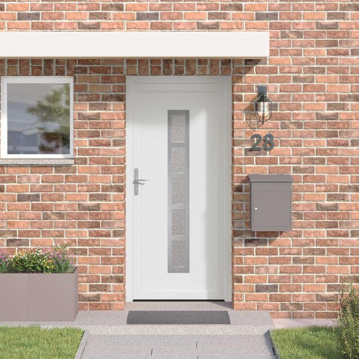 vidaXL Voordeur Wit 88 x 200 cm PVC, Doe-het-zelf en Bouw, Deuren en Vliegenramen, Nieuw, Verzenden
