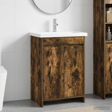 vidaXL Badkamermeubel Set Gerookt eiken 61 x 40 x 84,5 cm, Verzenden