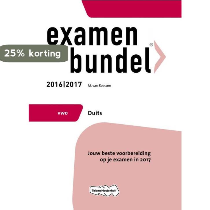 Examenbundel vwo Duits 2016/2017 9789006629316 M. van Rossum, Boeken, Schoolboeken, Zo goed als nieuw, Verzenden
