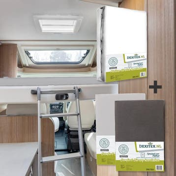 Textielpakket Hefbed 1 Molton + 2 Jersey hoeslakens - 1, Nieuw, Eenpersoons, Wit