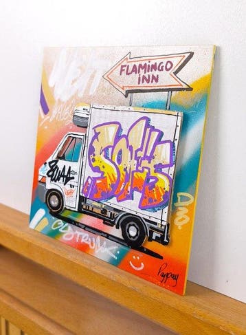 Pappay - Street art: White truck