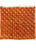 Oranje Marokkaans wollen tapijt – Handgemaakt geometrisch, Nieuw