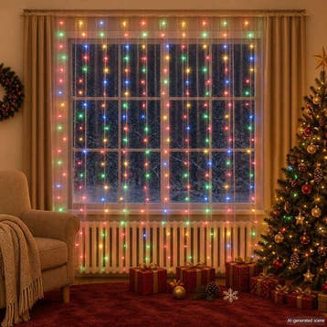 vidaXL Lichtsnoergordijn met 300 LEDs en 8 functies 3x3 m, Verzenden, Nieuw