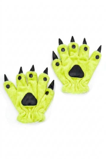 KIMU® Klauwen Handschoenen Lichtgroen Pluche Handschoen Nage, Ophalen of Verzenden