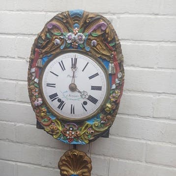 Horloge comtoise - Antique - Laiton moulé, Fonte - 1880-1920