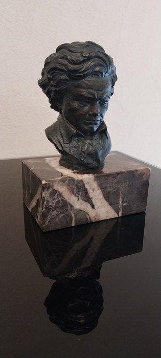 sans prix de réserve - Beeld, Beethoven - 21 cm - Marmer,