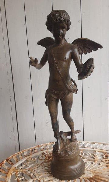 Beeld, Engel - 60 cm - Brons, Antiquités & Art