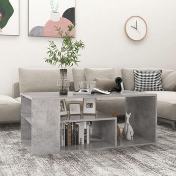 vidaXL Salontafel 100x50x40 cm bewerkt hout betongrijs, Verzenden, Nieuw