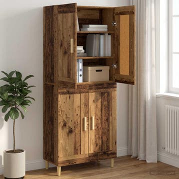 vidaXL Dressoir Oud hout 69,5 x 34 x 90 cm Bewerkt hout, Verzenden