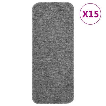 vidaXL Trapmatten 15 st anti-slip rechthoekig 60x25 cm grijs, Verzenden