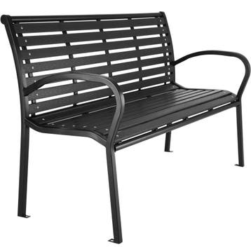 tectake Tuinbank Pino 3-zitter 126x62x81,5cm - zwart, Tuin en Terras, Verzenden, Nieuw