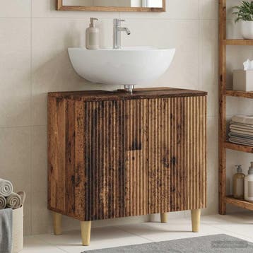 vidaXL Wastafel kabinet voor de badkamer ARNHEM Oud hout, Huis en Inrichting, Verzenden, Nieuw