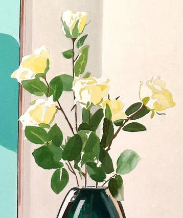 Antonio Perotti - Still Life Vasi in cristallo con fiori