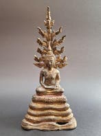 Bouddha en bronze 22 cm - Naga Prok (Bouddha du samedi) -, Antiquités & Art