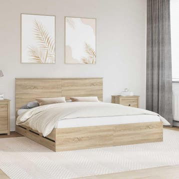vidaXL Bedframe met lade Sonoma Eik 200 x 200 cm, Verzenden, Nieuw