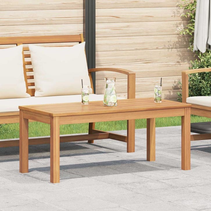 vidaXL Tafel Bruin 95 x 45 x 40 cm Massief Teakhout, Tuin en Terras, Tuinsets en Loungesets, Nieuw, Verzenden