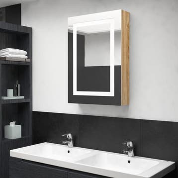 vidaXL Badkamerkast met spiegel en LED 50x13x70 cm, Verzenden, Nieuw