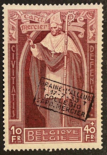 België 1932 - Kardinaal Mercier met oprduk Braine LAlleud