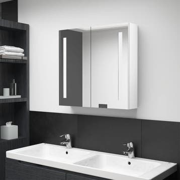 vidaXL Badkamerkast met spiegel en LED 62x14x60 cm glanzend, Verzenden, Nieuw