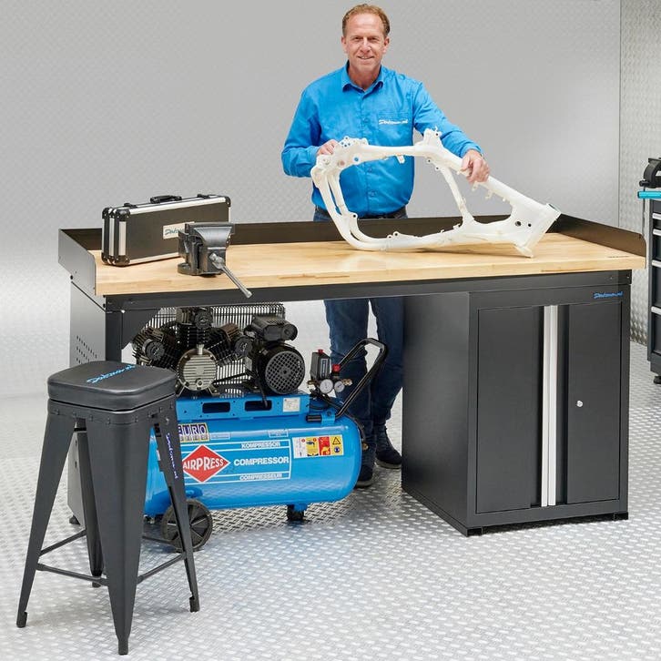 Datona Werkbank 200 cm 1 kast deuren met bamboe - Datona -, Doe-het-zelf en Bouw, Werkbanken, Ophalen of Verzenden