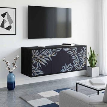 vidaXL Wand gemonteerd TV Kast DOKKUM 102 x 33 x 40 cm Zwart, Verzenden, Nieuw