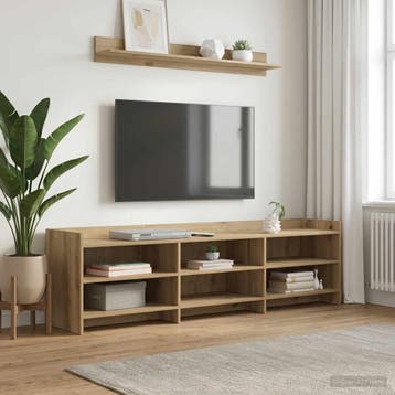 vidaXL TV Kast 168 x 33 x 47 cm Artisanaal eiken Bewerkt, Verzenden