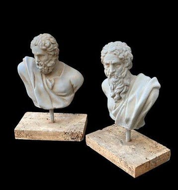 sculptuur, San Pietro e Paolo - 29 cm - Steen