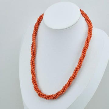 Koraal - Zilver - Halsketting - CORALLO MEDITERRANEO