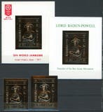 Ajman - DA-100 set van 53 postzegels en blokken in goud of, Postzegels en Munten, Gestempeld