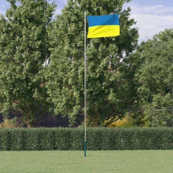 vidaXL Vlag met vlaggenmast Oekraïne 6,23 m aluminium, Divers, Verzenden
