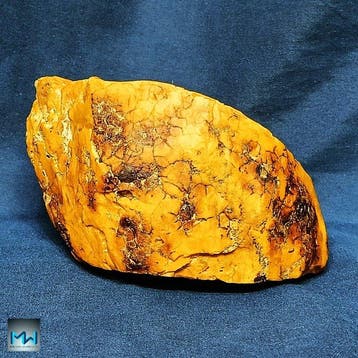Gedeelte van geel amber, half gepolijst. - Papoea Barat -, Verzamelen, Mineralen en Fossielen