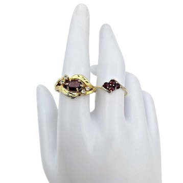 Zonder minimumprijs - 3-delige sieradenset Zilver - Garnet