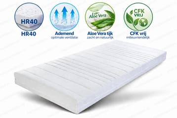Baby- en Peutermatras HR40 Koudschuim 10 cm | Aloe Vera -, Kinderen en Baby's, Nieuw, 140 tot 160 cm, 70 tot 85 cm, Matras
