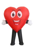 KIMU® Opblaas Kostuum Hart Opblaasbaar Pak Hartpak Mascotte, Ophalen of Verzenden, Nieuw